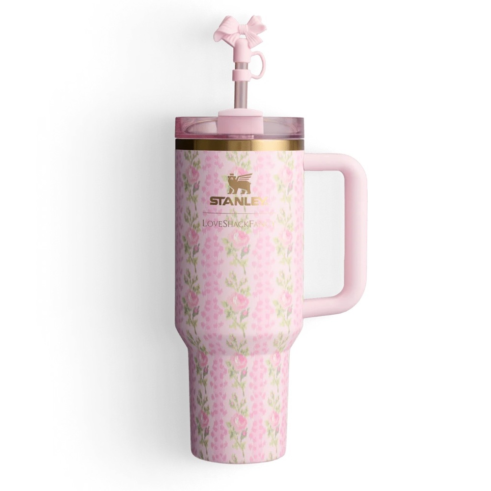 Loveshackfancy x Stanley 40 oz Pink Blooming Heirloom Quencher tumbler New
